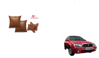 Auto Oprema Brown Leather Car Pillow Cushion for Maruti Suzuki(Rectangular, Pack of 4)