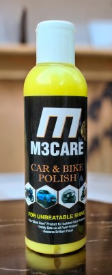 M3CARE Paste Car Polish for Metal Parts, Chrome Accent, Bumper, Windscreen, Tyres, Metal Parts, Leather(200 ml, Pack of 1)