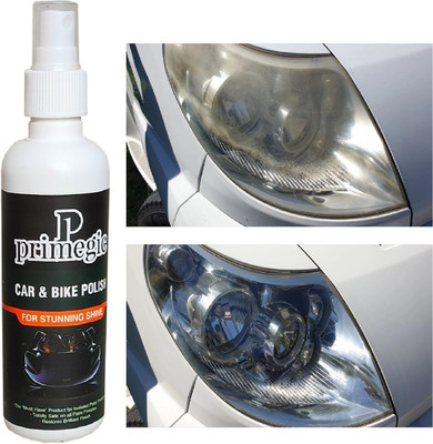PRIMEGIC Liquid Car Polish for Metal Parts, Leather, Windscreen, Headlight, Exterior, Dashboard, Chrome Accent, Bumper(200 ml, Pack of 1)