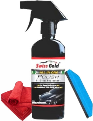 swiss gold Liquid Car Polish for Exterior, Dashboard, Leather, Metal Parts, Tyres, Windscreen, Bumper(200 ml, Pack of 1)