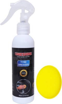 UNIESHINE Tyre Dresser Polish | Long Lasting | Non Greasy | Black Wet Shine | Car & Bike 200 ml Wheel Tire Cleaner(Pack of 1)