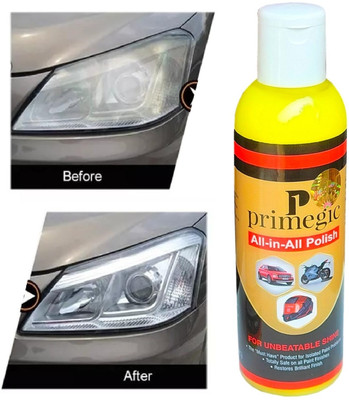 PRIMEGIC Liquid Car Polish for Bumper, Dashboard, Exterior, Headlight, Chrome Accent, Leather, Metal Parts, Windscreen(200 ml, Pack of 1)