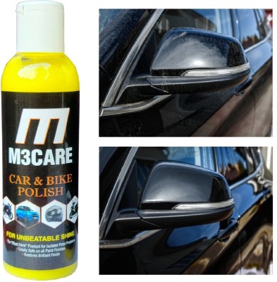 M3CARE Paste Car Polish for Metal Parts, Chrome Accent, Bumper, Dashboard, Headlight, Exterior, Leather(200 ml, Pack of 1)