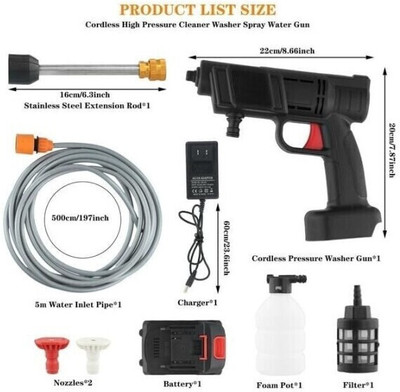 MOSSM Car Pressure Washer Spry Gun Power with Accessories Multi Nozzle (Multicolour) Pressure Washer