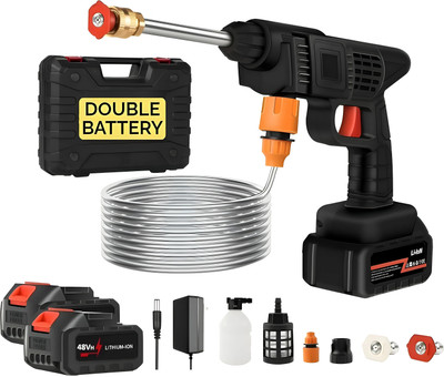 Mvikk Double Battery Portable Pressure Washer gun with Rechargeable Battery 12000mah Pressure Washer