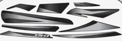 SHREE Sticker & Decal for Bike(Black, Silver)
