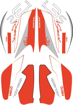 RIDERKART Sticker & Decal for Bike(Multicolor, Red)