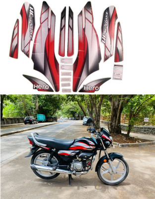 DECAL ARTISTRY Sticker & Decal for Bike(Red, Black)