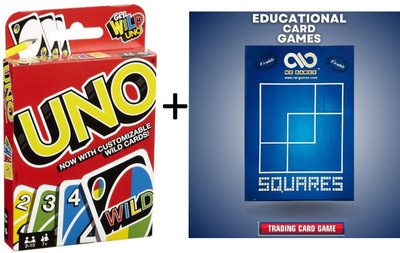 NE Games UNO + Squares Fun Playing Flash Card Educational Game for kids & Adults(Multicolor)