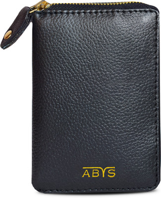 ABYS Black Genuine Leather Unisex Credit Card Holder| Wallet| Debit Card Holder 7 Card Holder(Set of 1, Green)