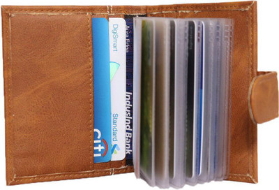 RURAL CRAFT 4 Card Holder(Set of 1, Brown)