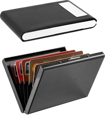 OFIXO Steel Credit Card Holder, Wallet Slim Metal Case 6 Card Holder(Set of 2, Multicolor)