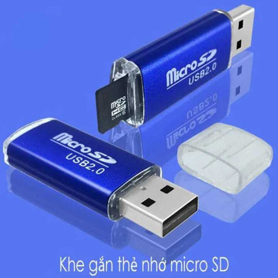TECHGEAR New Portable USB 2.0 Adapter Micro SD SDHC Memory Card Reader Writer Flash Drive Card Reader(Blue)