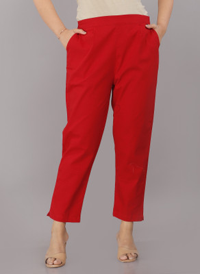Zucii Regular Fit Women Red Trousers
