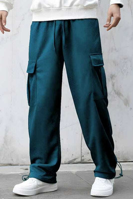 ERENCHINO Regular Fit Men Dark Blue Trousers