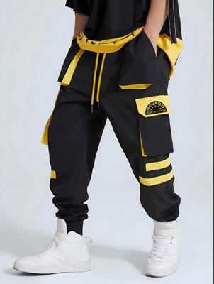 Revago Self Design Men Black Track Pants