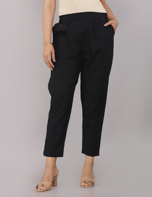 Zucii Regular Fit Women Black Trousers