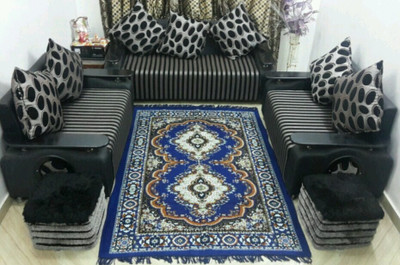 WebDealz 150 cm  X 210 cm Polyester, Jute Carpet(Rectangle, Blue)