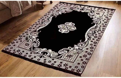 Shreejee Blue Polyester, Chenille Carpet(140 cm,  X 210 cm, Rectangle)