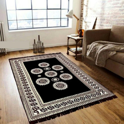 Shreejee Blue Polyester, Chenille Carpet(140 cm,  X 210 cm, Rectangle)