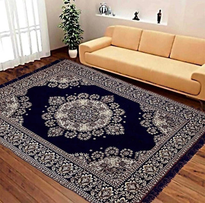 Sai Store Light Blue Cotton Carpet(5 FEET,  X 6 FEET, Rectangle)