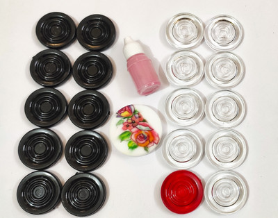 FIT AND CURE PVC Carrom Striker(White, Black)