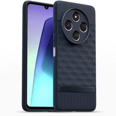 AIZLO Back Cover for POCO M7 5G, Hexa Cube Design | Ultra Slim Soft Case | Inner Velvet Fabric(Blue, Microfiber Lining, Silicon, Pack of: 1)