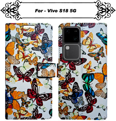 Asmart Flip Cover for Vivo S18 5G(White, Pack of: 1)