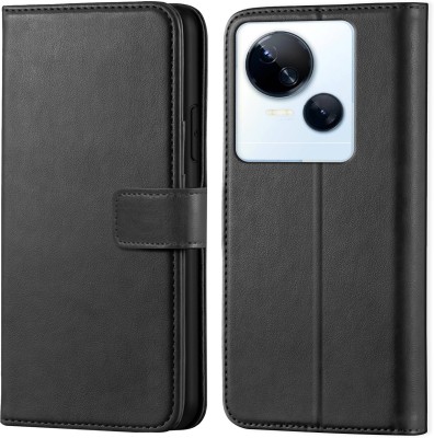 Scyther Back Cover for Tecno Spark 10 5G - Inbuilt Stand & Card Pockets | Hand Stitched | Wallet Flip Case(Black, Card Holder, Pack of: 1)