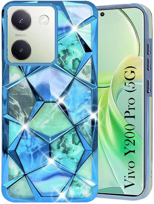 Rwm Back Cover for Vivo Y200 Pro 5G / Y300 Plus 5G Diamond Print Case(Blue, Camera Bump Protector, Pack of: 1)