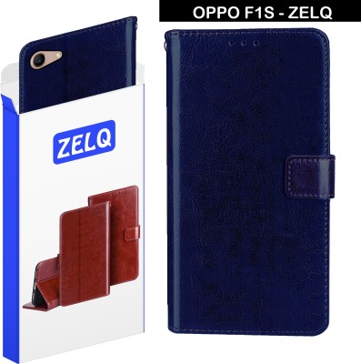 Zelq Flip Cover for Oppo F1s(Blue, Magnetic Case, Pack of: 1)