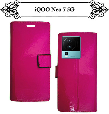 Asmart Flip Cover for iQOO Neo 7 5G(Pink, Pack of: 1)