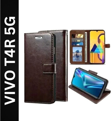 Aarnov Flip Cover for vivo T4R 5G,V2518(Brown, Dual Protection, Pack of: 1)