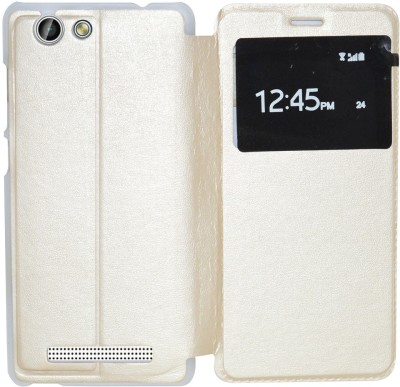 Coverage Flip Cover for GIONEE F103 Pro(Gold, Grip Case, Pack of: 1)