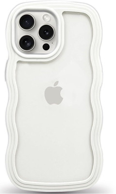 AMEYAA Back Cover for Apple iPhone 15 Pro Max Adorable Curly Wave Frame Clear Case(Yellow, Shock Proof, Pack of: 1)