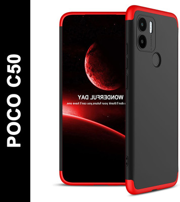 KWINE CASE Back Cover for POCO C50(Red, Dual Protection, Pack of: 1)