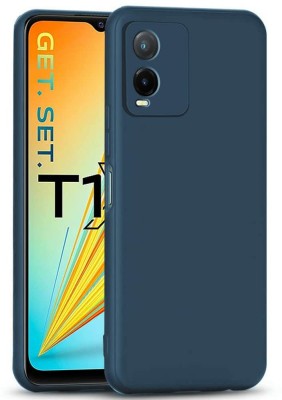 KARAS Back Cover for Vivo T1X | Soft Silicon Protective Case Cover Designed(Blue, Camera Bump Protector, Pack of: 1)