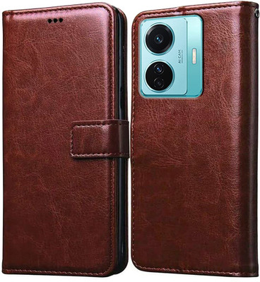 Fastship Flip Cover for Vivo V2151 / T1Pro /IQOO Z6Pro 5G(Brown, Magnetic Case, Pack of: 1)
