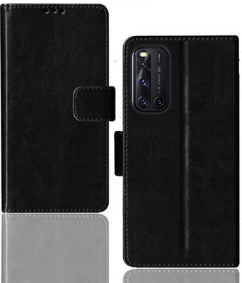 Kalua Mall Flip Cover for Vivo V19 | 1933 flip cover | Inside TPU with Card Pockets | Wallet Stand | Black(Black, Magnetic Case, Silicon, Pack of: 1)