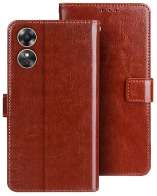 Fastship Flip Cover for OPPO A78 4G (6.43 Inch )(Brown, Shock Proof, Pack of: 1)