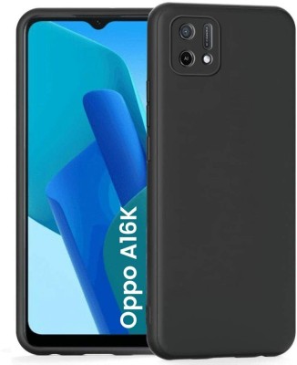 ALLNEEDS Back Cover for Oppo A16k | Soft Silicon Protective Case Cover Designed(Black, Camera Bump Protector, Pack of: 1)