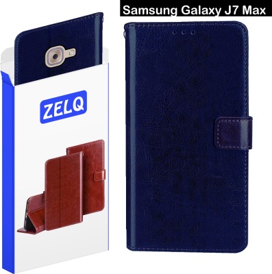 Zelq Flip Cover for Samsung Galaxy J7 Max(Blue, Magnetic Case, Pack of: 1)