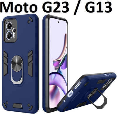CEHNO Bumper Case for Motorola moto G23 / G13 (Armour Defender Ring Holder Bumper Case)(Blue, Rugged Armor, Pack of: 1)