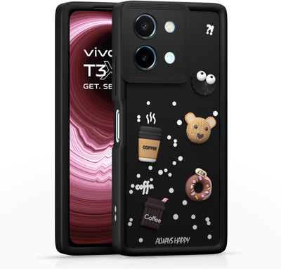 Seetu Back Cover for Vivo T3x 5G / Vivo Y200i 5G(Black)
