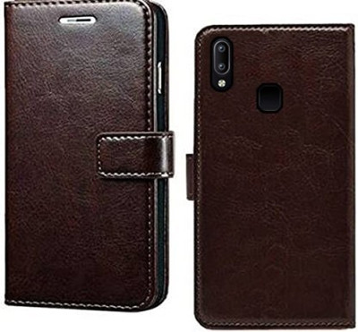 Aarov Flip Cover for Vivo Y95, Vivo Y91, Vivo Y93(Brown, Dual Protection, Pack of: 1)