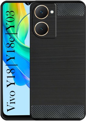 Coverage Back Cover for Vivo Y18 / Vivo Y18e / vivo Y03(Black, Flexible, Silicon, Pack of: 1)