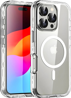 CASEVIBE Back Cover for Apple iphone 16 pro Pro Max(Transparent, Dual Protection, Pack of: 1)
