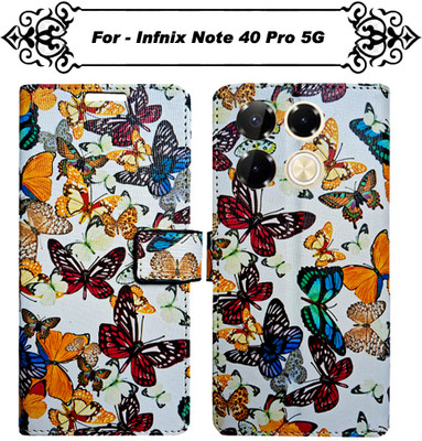 Asmart Flip Cover for Infnix Note 40 Pro 5G(White, Pack of: 1)