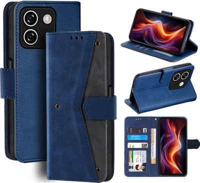 Unistuff Flip Cover for Lava Yuva Star(Blue, Camera Bump Protector, Pack of: 1)