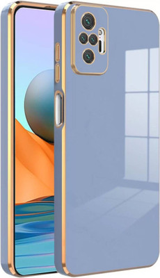 SYOTT Back Cover for Mi Redmi Note 10 Pro, Mi Redmi Note 10 Pro Max, Redmi Note 10 Pro, Redmi Note 10 Pro Max(Blue, Gold, Camera Bump Protector, Silicon, Pack of: 1)